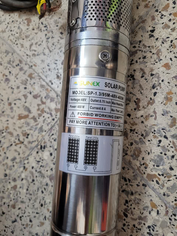 پمپ خورشیدی براشلس 400 وات 95 متر 48 ولت سانکس Sunex