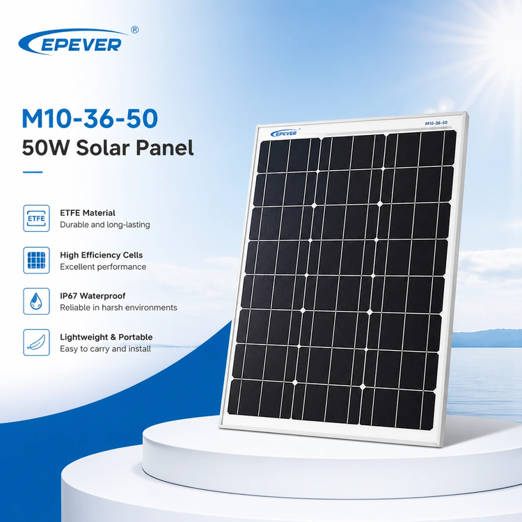 پنل خورشیدی مونو کریستال 50 وات EPEVER مدل M10‑36‑50