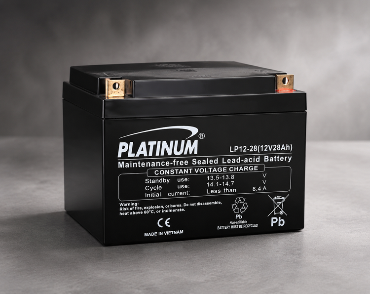 باتری سیلد اسید PLATINUM مدل LP12-28 ظرفیت 12V 28Ah