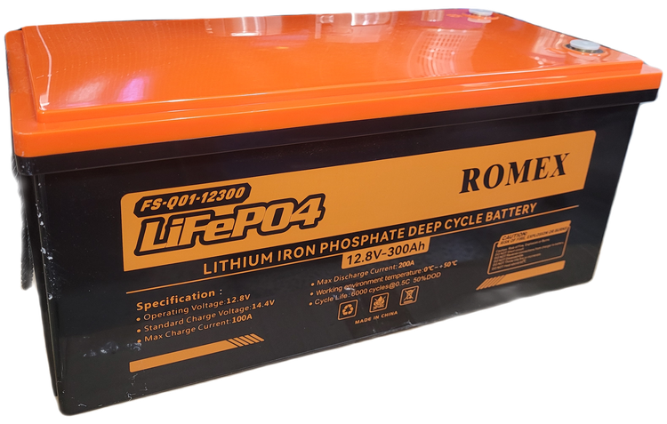 باتری لیتیوم آهن فسفات ROMEX مدل FS-Q01-12300 ظرفیت 12.8V 300Ah