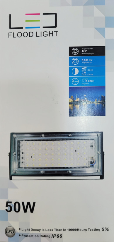 پروژکتور LED 50 وات 12 ولت DC ضدآب IP66