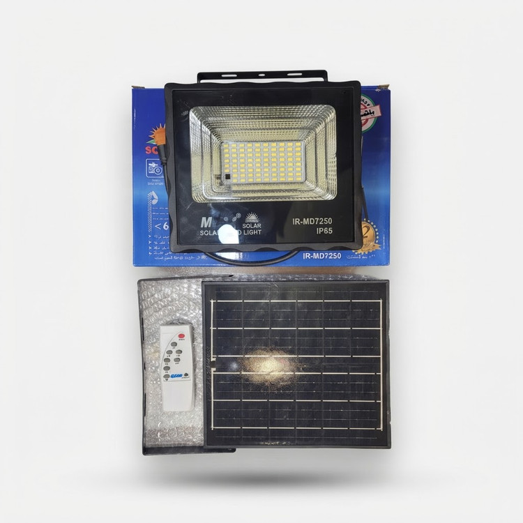 پروژکتور خورشیدی LED مودی مدل IR-MD7250 با پنل مجزا و ریموت کنترل – IP65